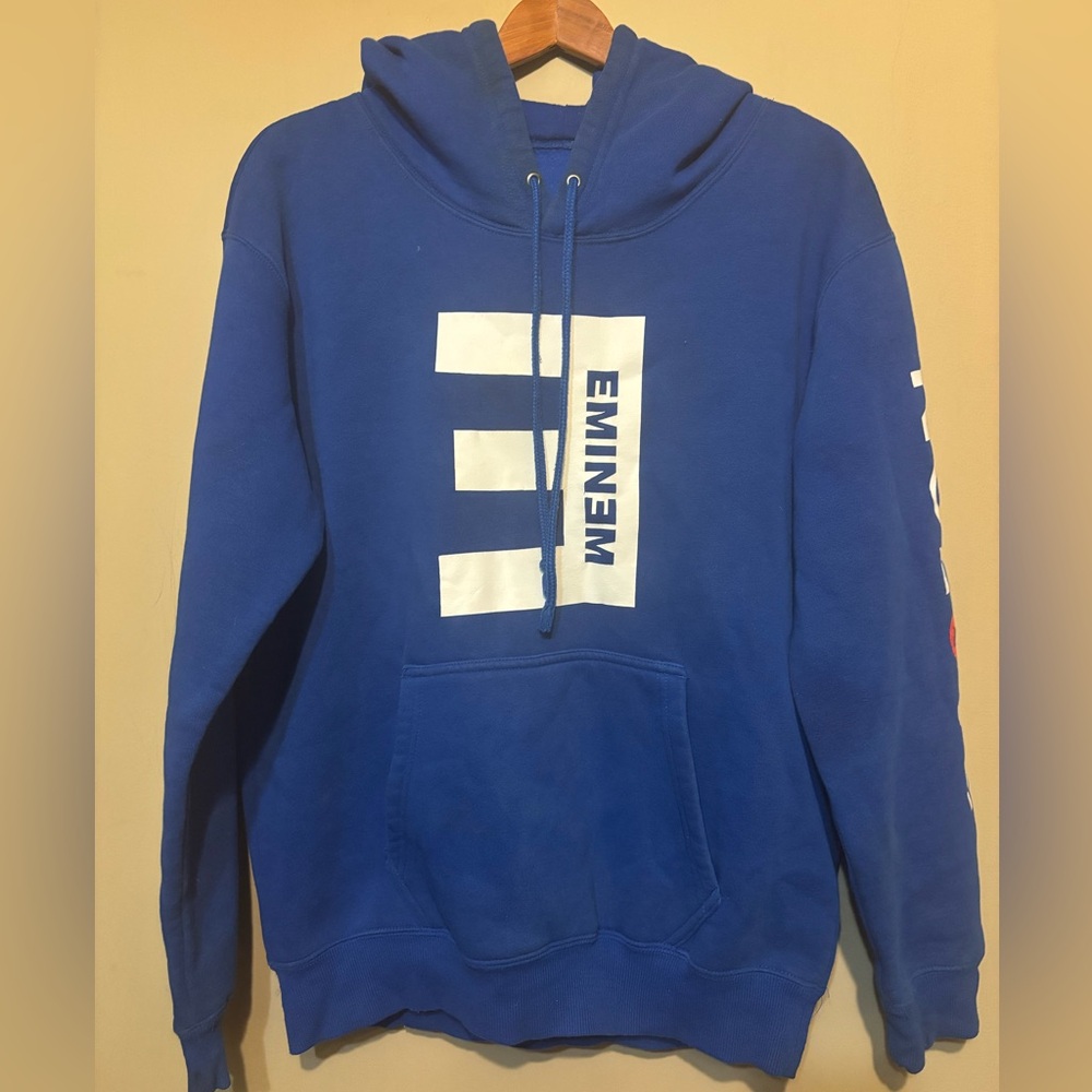 EMINEM Graphic Drawstring Pullover Drawstring Hoodie with Kangaroo Pocket